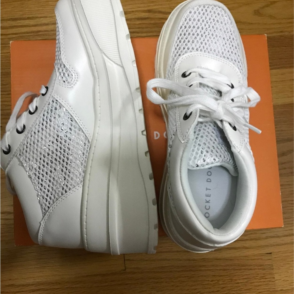 Rocket Dog white platform sneakers, white, size 8